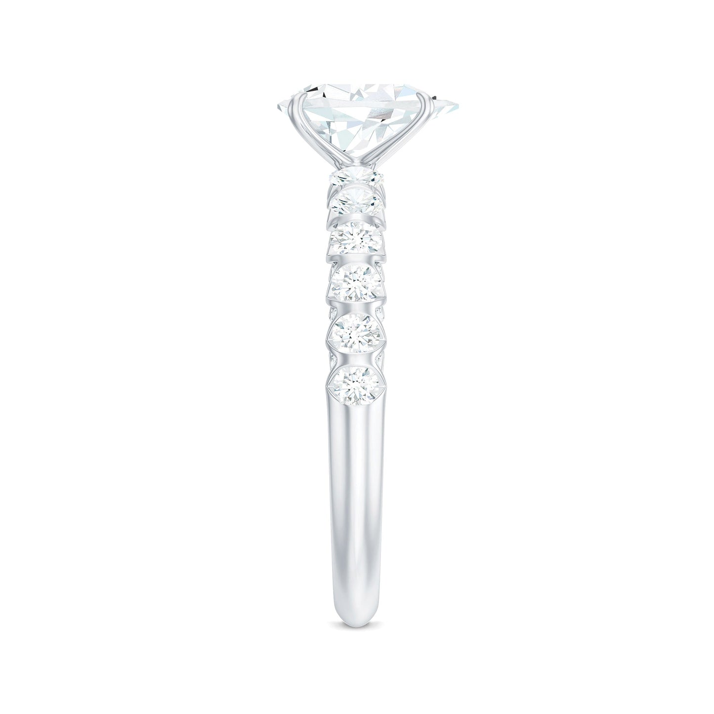 Anillo de compromiso solitario de moissanita con forma de pera