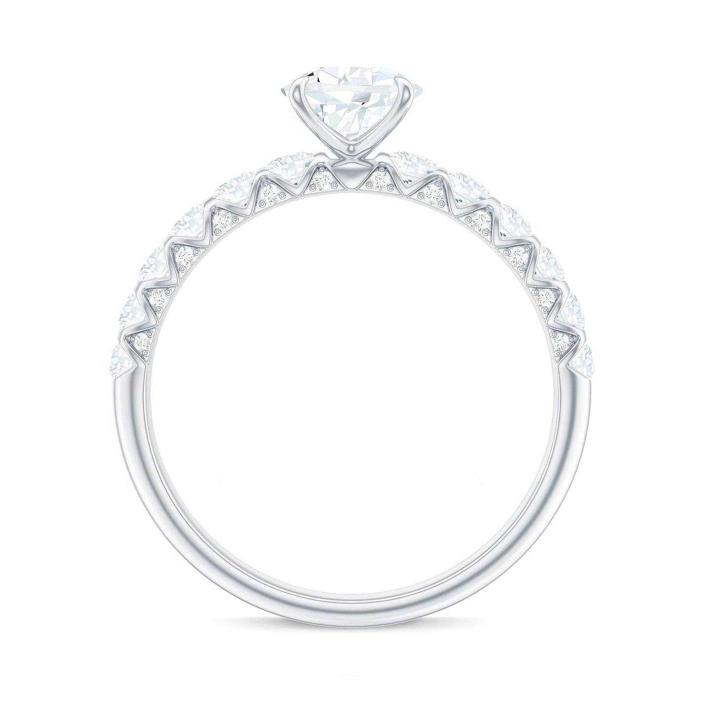 Anillo de compromiso solitario de moissanita con forma de pera