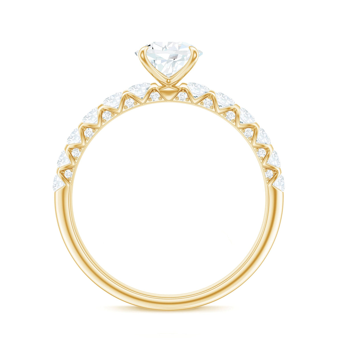 Anillo de compromiso solitario de moissanita con forma de pera