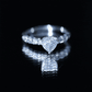 Heart Shape Moissanite Solitaire Engagement Ring With Side Stones