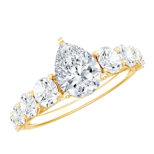Anillo de compromiso pera perfecto con moissanita