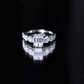 1.8 Carat Emerald Cut Moissanite Side Stone Engagement Ring with Certificate