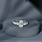 1.8 Carat Emerald Cut Moissanite Side Stone Engagement Ring with Certificate