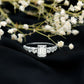 1.8 Carat Emerald Cut Moissanite Side Stone Engagement Ring with Certificate