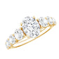 1.2 Carat Oval Cut Moissanite Side Stone Engagement Ring