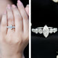 Marquise Moissanite Engagement Ring With Side Stones