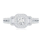 Certified Moissanite Vintage Inspired Engagement Ring