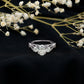 Certified Moissanite Three Stone Engagement Ring with Crossover Shank