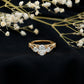 Certified Moissanite Three Stone Engagement Ring with Crossover Shank
