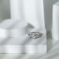 1.5 Carat Heart Moissanite 3 Stone Engagement Ring in Crossover Band