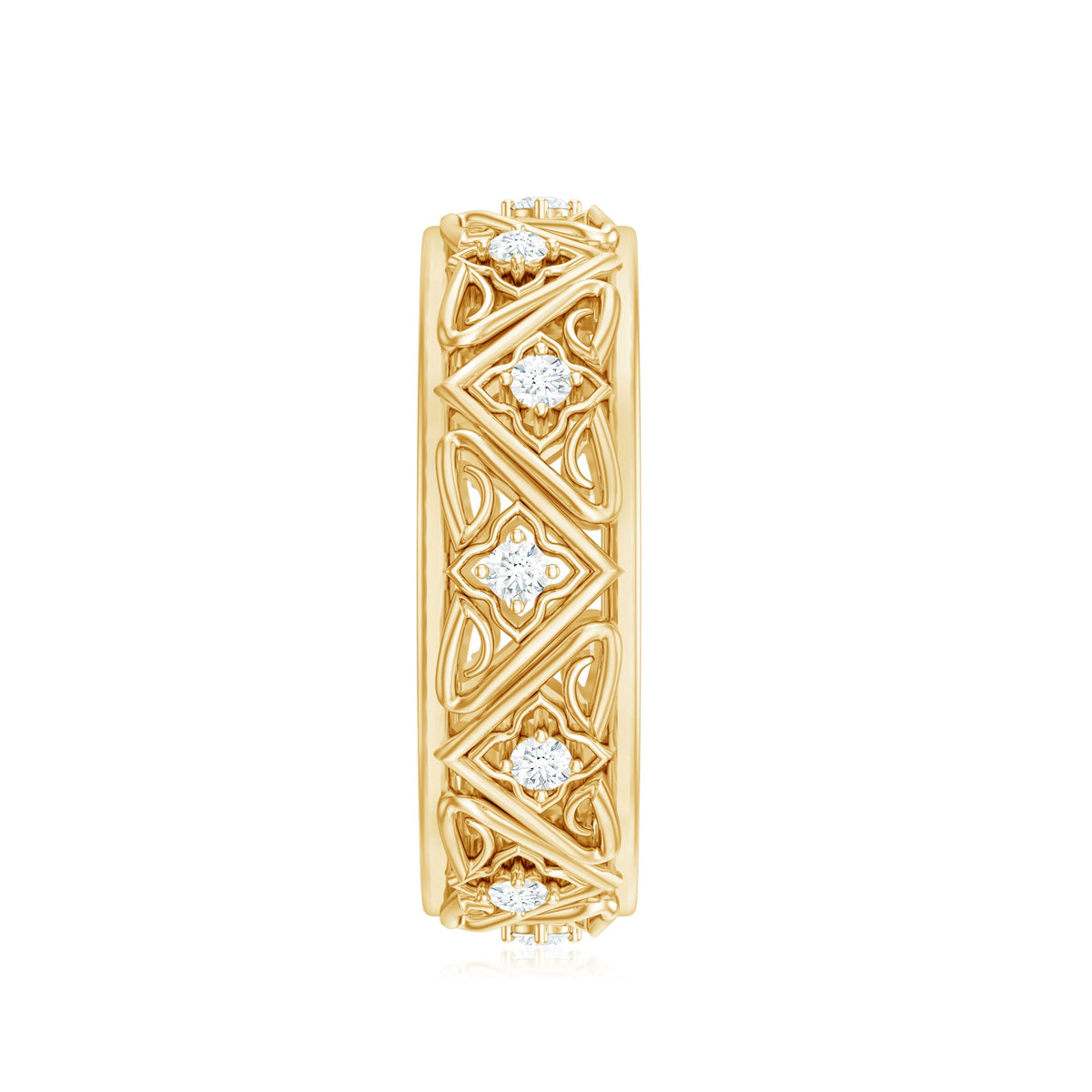 Vintage Style Diamond Wedding Band Ring