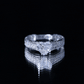 1.5 Carat Moissanite Heart Engagement Ring with Beaded Details