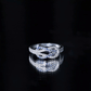 Natural Blue Sapphire Diamond Interlock Ring for Women