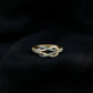 Natural Blue Sapphire Diamond Interlock Ring for Women