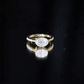 Moissanite East West Engagement Ring in Bezel Setting