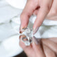 Moissanite East West Engagement Ring in Bezel Setting