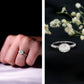 Moissanite East West Engagement Ring in Bezel Setting