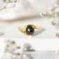 Tahitian Black Pearl Solitaire Bypass Engagement Ring
