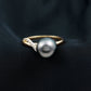 8 Carat Tahitian Pearl Solitaire Engagement Ring with Diamond