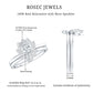 Certified Moissanite Lotus Flower Bridal Ring Set