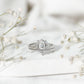 Certified Moissanite Lotus Flower Bridal Ring Set