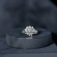 Certified Moissanite Lotus Flower Bridal Ring Set