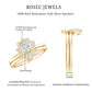 Certified Moissanite Lotus Flower Bridal Ring Set