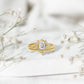 Certified Moissanite Lotus Flower Bridal Ring Set