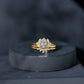 Certified Moissanite Lotus Flower Bridal Ring Set