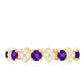 Natural Amethyst Diamond Eternity Ring for Women