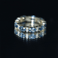 Oval Cut London Blue Topaz Full Eternity Band with Diamond