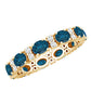 Oval Cut London Blue Topaz Full Eternity Band with Diamond