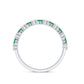 Natural Emerald Diamond Half Eternity Band Ring for Anniversary