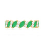 Natural Emerald Diamond Half Eternity Band Ring for Anniversary