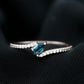 Genuine London Blue Topaz Promise Ring with Diamond