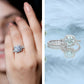 Anillo de boda con halo de moissanita certificada de talla redonda