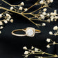 Anillo de boda con halo de moissanita certificada de talla redonda