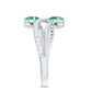 Natural Certified Emerald Two Stone Engagement Ring with Diamonds