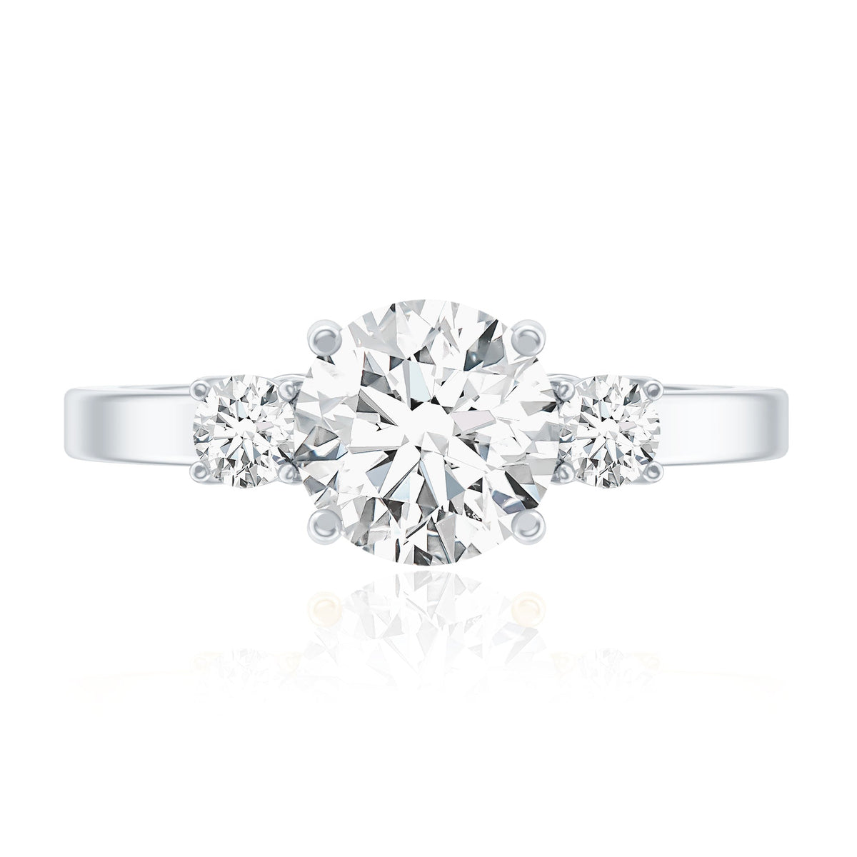 Moissanite Three Stone Round Engagement ring