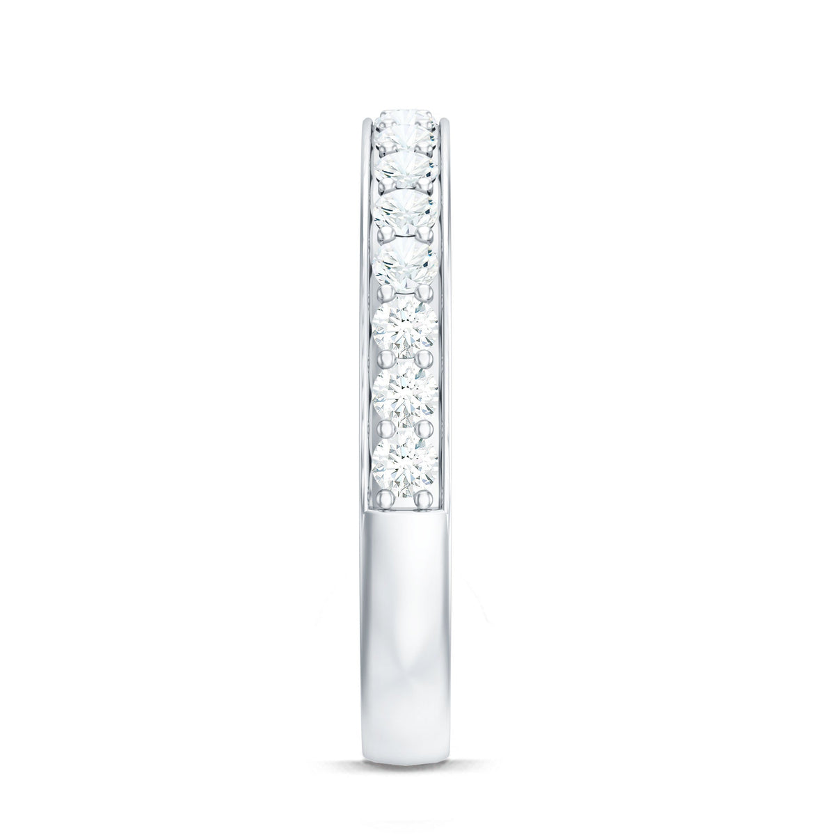 Certified Moissanite Half Eternity Ring