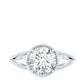 2 CT Round Cut Moissanite Solitaire Engagement Ring with Split Shank