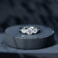 3 Stone Round Moissanite Crossover Engagement Ring
