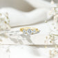 3 Stone Round Moissanite Crossover Engagement Ring