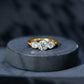 3 Stone Round Moissanite Crossover Engagement Ring