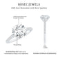 Certified Moissanite Round Cut Solitaire Ring with Side Stones