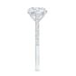 Certified Moissanite Round Cut Solitaire Ring with Side Stones
