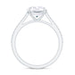 Certified Moissanite Round Cut Solitaire Ring with Side Stones
