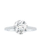 Certified Moissanite Round Cut Solitaire Ring with Side Stones