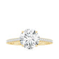 Certified Moissanite Round Cut Solitaire Ring with Side Stones