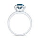 2.5 Carat Oval Cut London Blue Topaz Oblong Engagement Ring with Diamond Halo